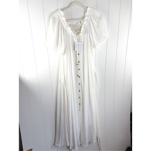 NWT Coven & Co White Milkmaid Dress Size XS Lagenlook Maternity - Picture 4 of 13